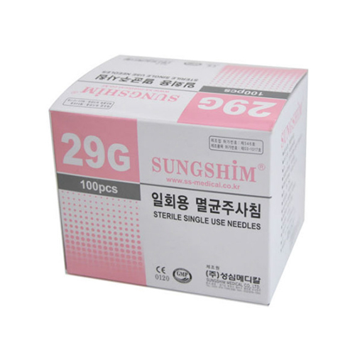 [성심]<br><big>주사기니들</big><br>29g 1*1/2