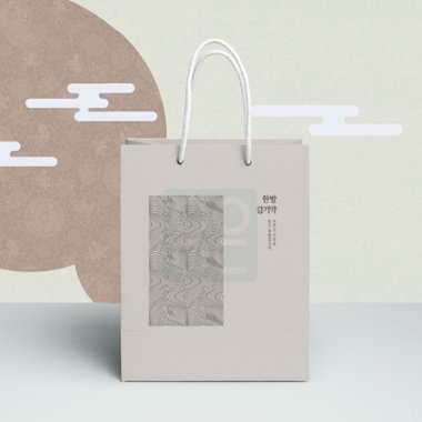 한방감기약패턴<br>무광종이가방180g<br>200개입+봉인스티커