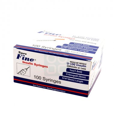 [신아]<br>슈어파인 인슐린주사기 100입<br>31g*8mm 1cc